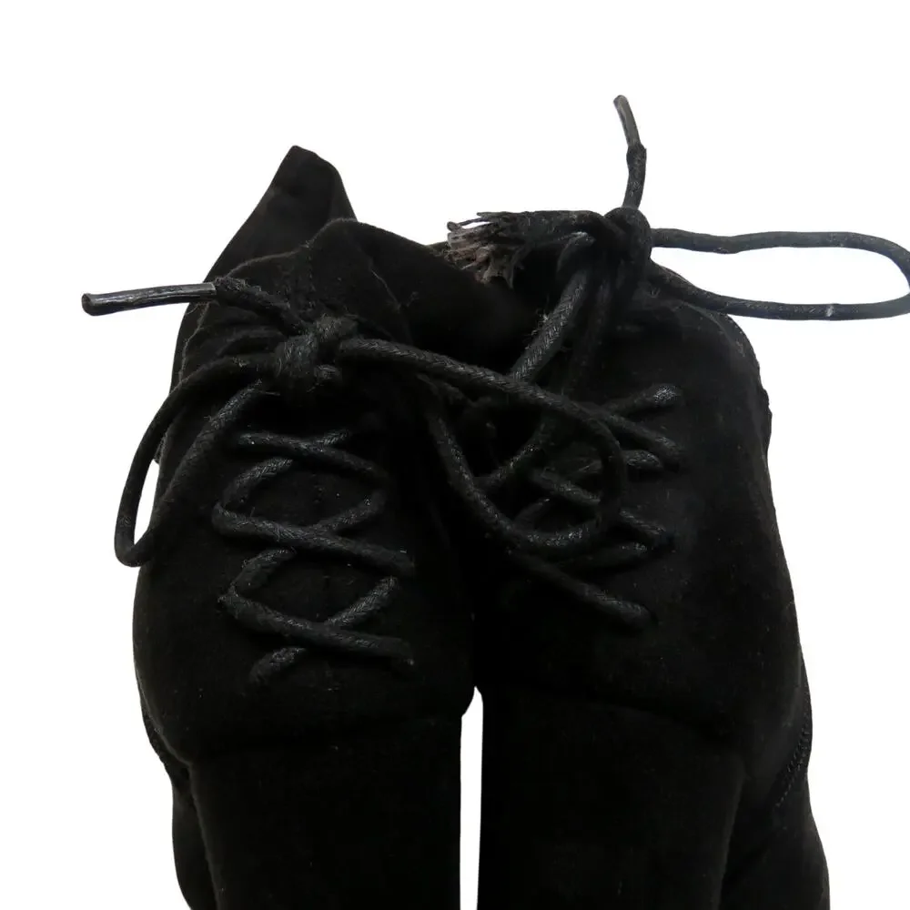 Shoedazzle Cristal Black Suede Thigh High Above The Knee High Heel Boots 6